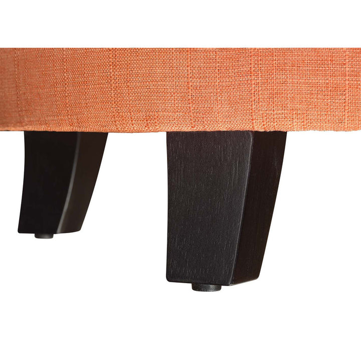 Avers 19.75" Wide Tufted Round Storage Ottoman Andover Mills™ Fabric: Coral Fabric