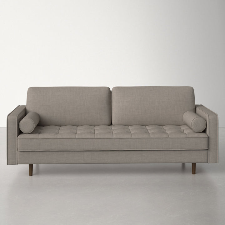 Geo 84" Upholstered Sofa AllModern Fabric: Grey Fabric