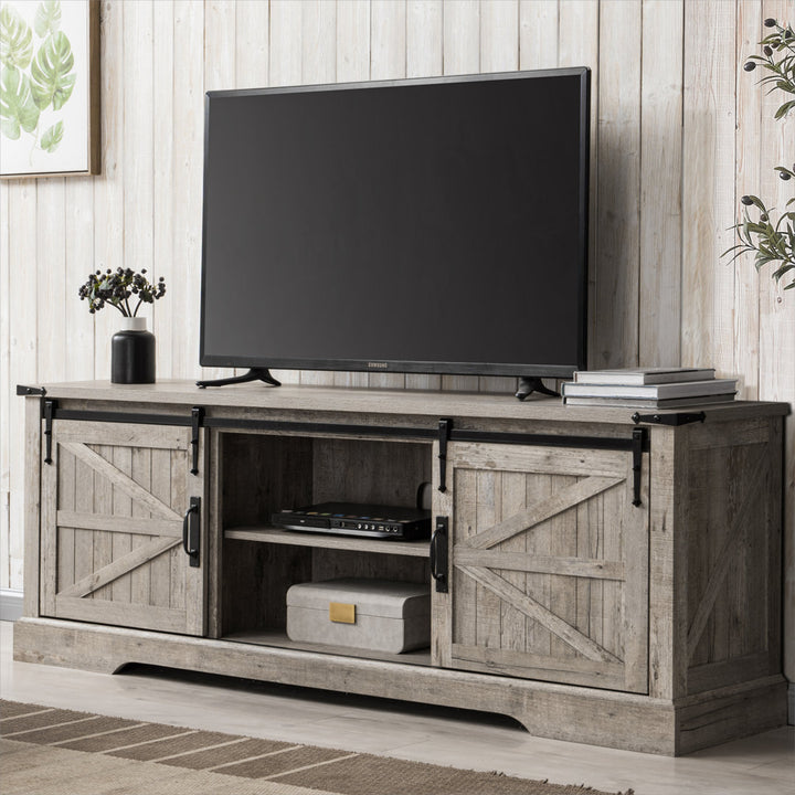 Bryndee Farmhouse TV Stand, Entertainment Center for TVs up to 75" Gracie Oaks Color: Light Rustic Oak