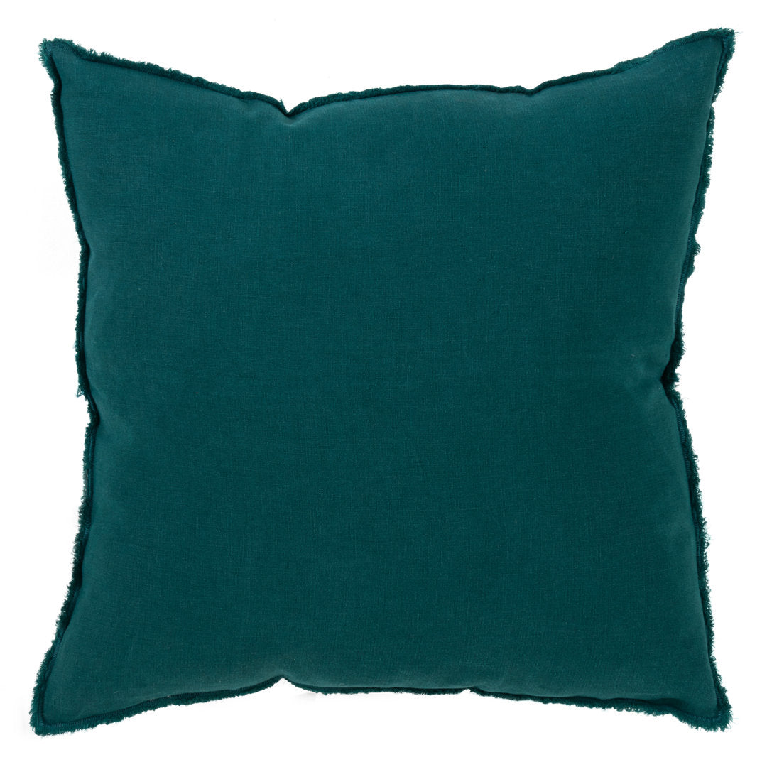 Filia Linen Throw Pillow Birch Lane™ Color: Jasper Green