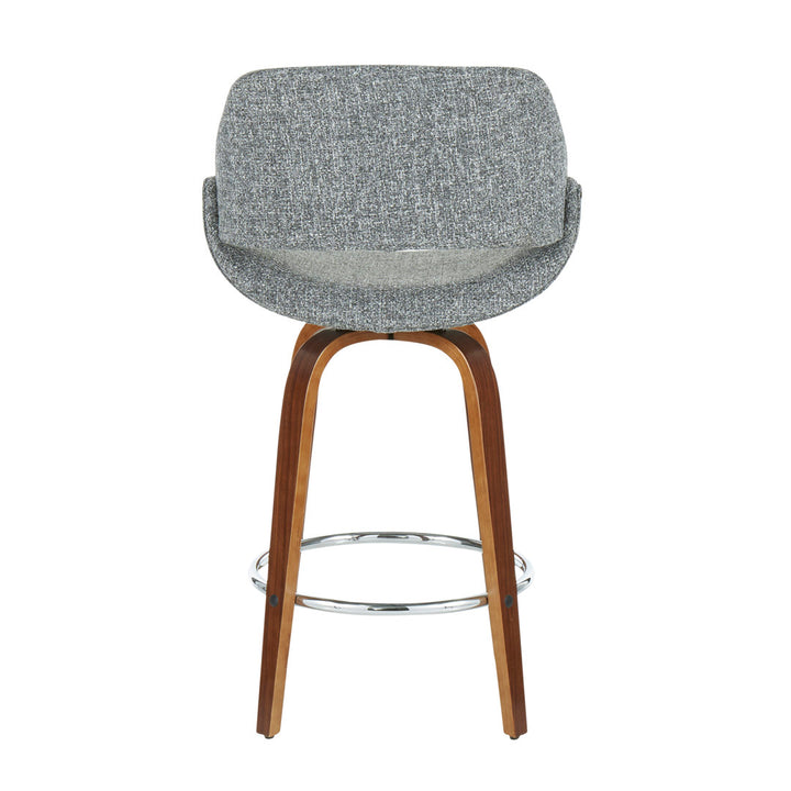 Lakyia Upholstered Bar & Counter Stool with Round Footrest George Oliver Upholstery: Gray, Seat Height: Counter Stool (26" Seat Height)
