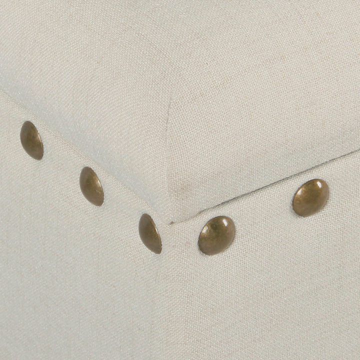 Collantes Upholstered Storage Bench Alcott Hill® Upholstery: Cream/Brushed Brass Nailhead