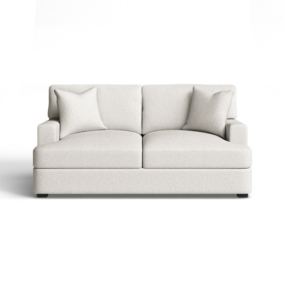 Emilio 65" Recessed Arm Loveseat With Reversible Cushions Wayfair Custom Upholstery™ Fabric: Indy Cream Performance