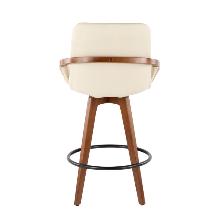 Whitacre Swivel Stool Wade Logan® Seat Height: Counter Stool (26" Seat Height), Upholstery: Cream Faux Leather