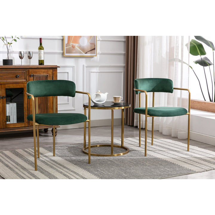 Chestertown Gold Chrome Dining Chair (Set of 2) Willa Arlo™ Interiors Upholstery Color: Green