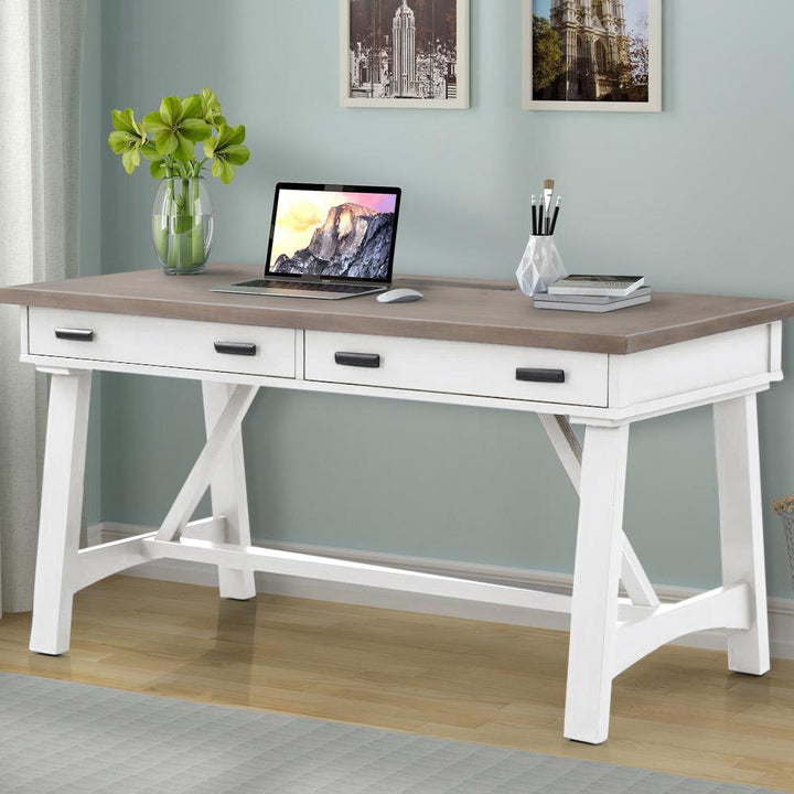Bankston Desk with Built in Outlets Beachcrest Home™ Color: Natural/White