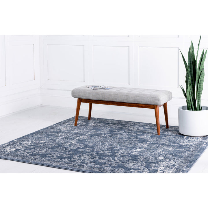 Charters Towers Oriental Blue Area Rug Langley Street® Rug Size: Square 7'10"