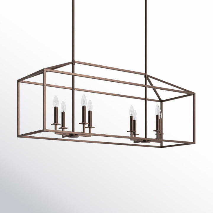 Ellis 8 - Light Kitchen Island Rectangle Pendant Joss & Main Finish: Bronze, Bulb Included: No