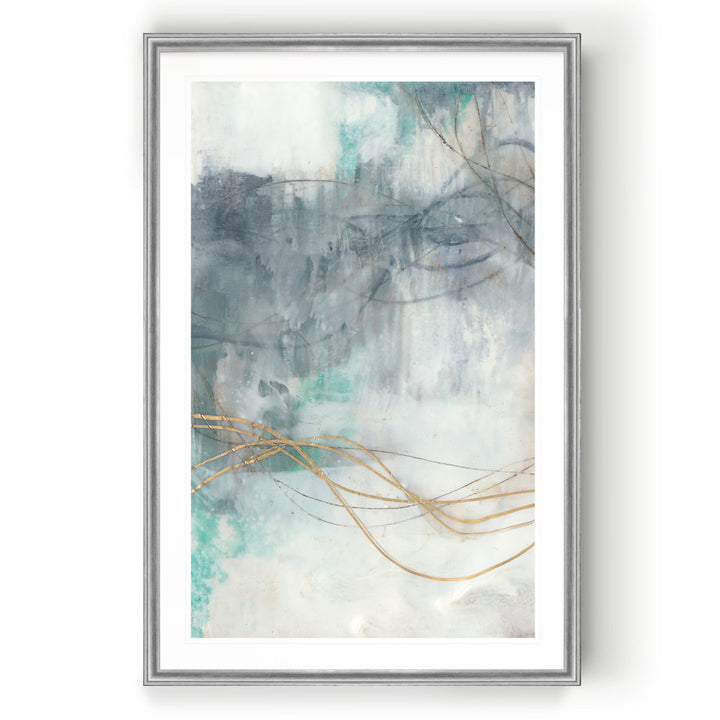 Undulating Oro I' Print on Canvas Etta Avenue™ Size: 26.5" H x 36.5" W x 1.5" D Format: Silver Framed