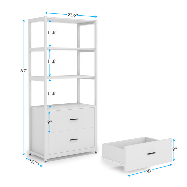 Tashyra 60'' H x 23.6'' W Steel Standard Bookcase Ebern Designs