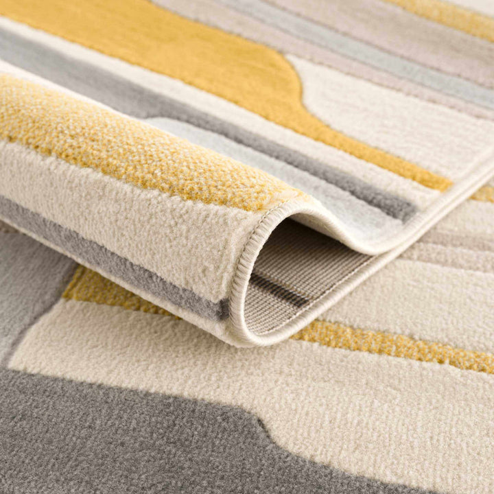Dimond Striped Mustard/Gray/Beige Area Rug Wade Logan® Rug Size: Rectangle 6'7" x 9'