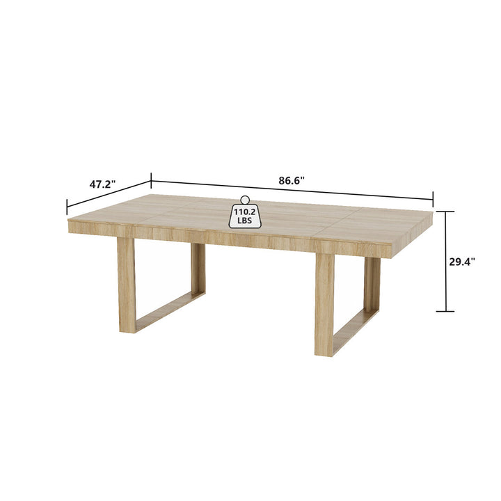 Rectangular Wood Grain Dining Table Latitude Run®