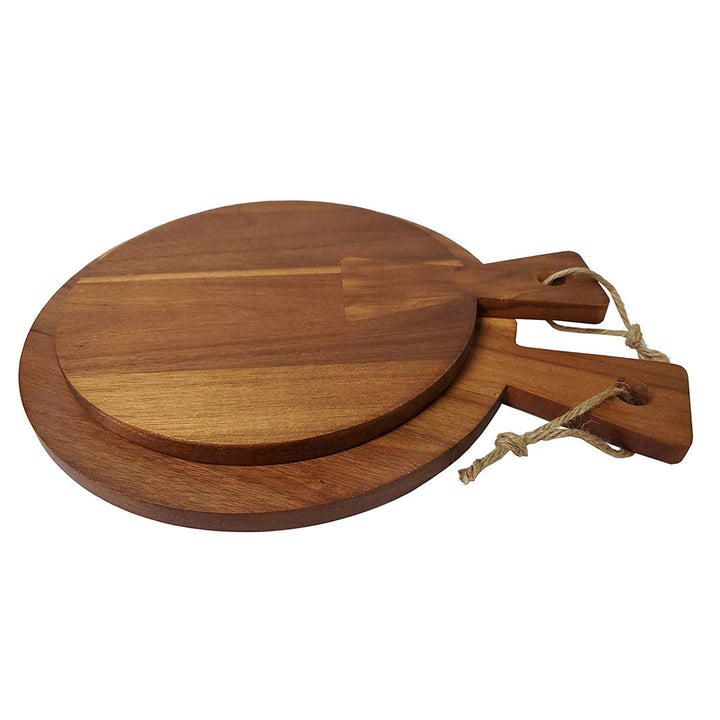 Rustic Serving Denmark 2 piece Acacia Wood Round Cutting Board Set (Set of 2) Denmark