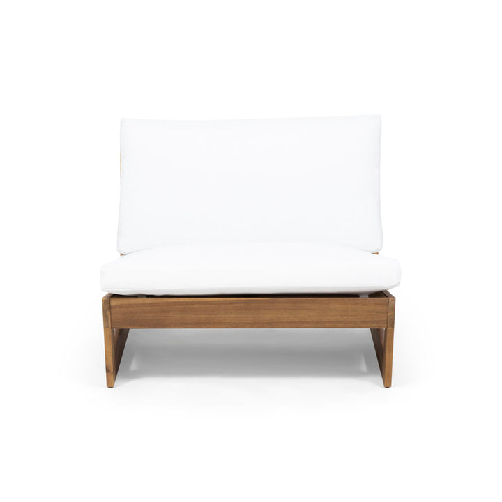 Louise Patio Chair with Cushions AllModern Frame Color/Cushion Color: Teak Frame/White Cushion