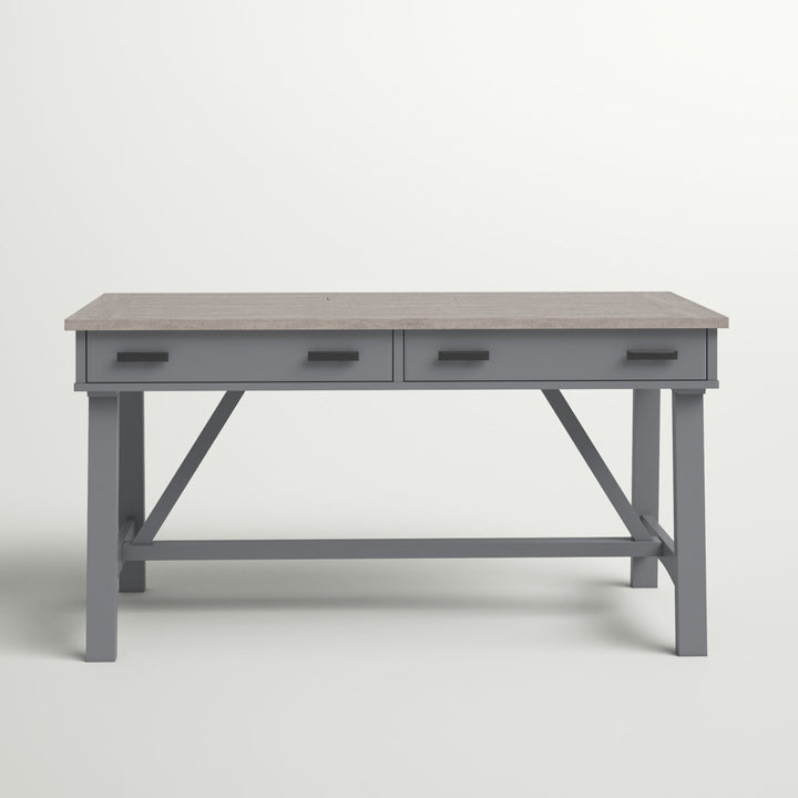 Bankston Desk with Built in Outlets Beachcrest Home™ Color: Natural/Gray