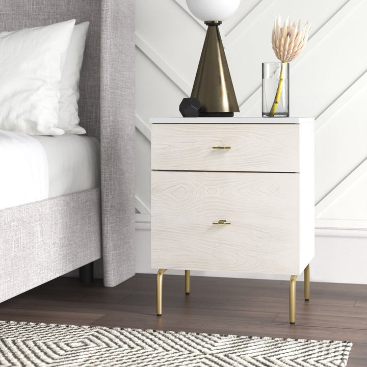 Linaris 2 - Drawer Nightstand Ivy Bronx Color: White