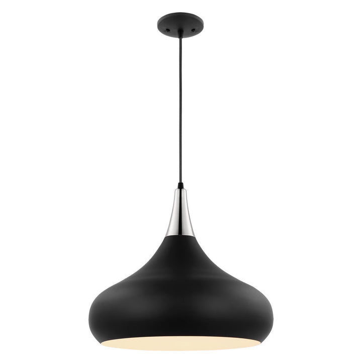 Braylon 1 - Light Single Teardrop Pendant Mercury Row® Size: 16" H x 18" W x 18" D Finish: Matte Black/Polished Nickel