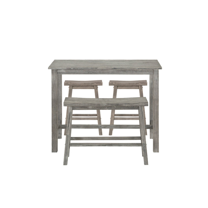 Colynn 4 - Person Counter Height Rubberwood Solid Wood Dining Set Dakota Fields Color: Storm Gray Wire-Brush