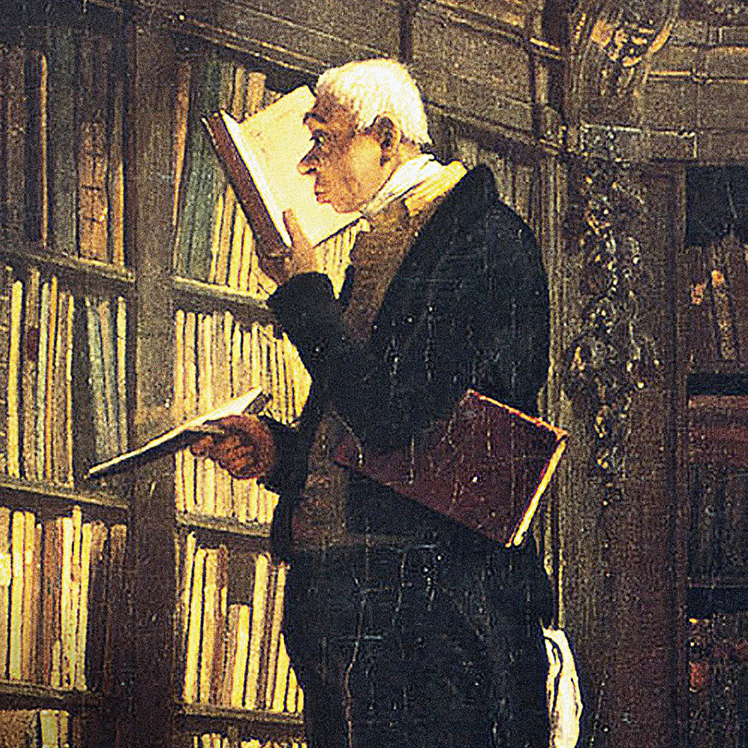 The Bookworm, 1850 by Karl Spitzweg Framed Painting Print Vault W Artwork Size: 40.25" H x 25.25" W x 1.875" D
