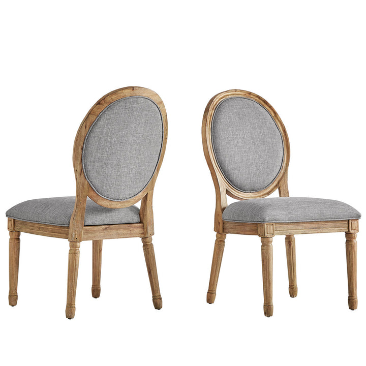 Libretto Linen Upholstered Side Chair (Set of 2) Kelly Clarkson Home Color: Gray Linen, Leg Color: Natural