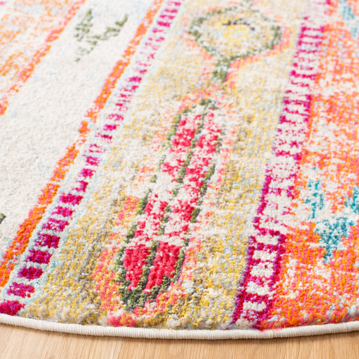 Galan Pink/Orange/Yellow Area Rug Mistana™ Rug Size: Round 4'