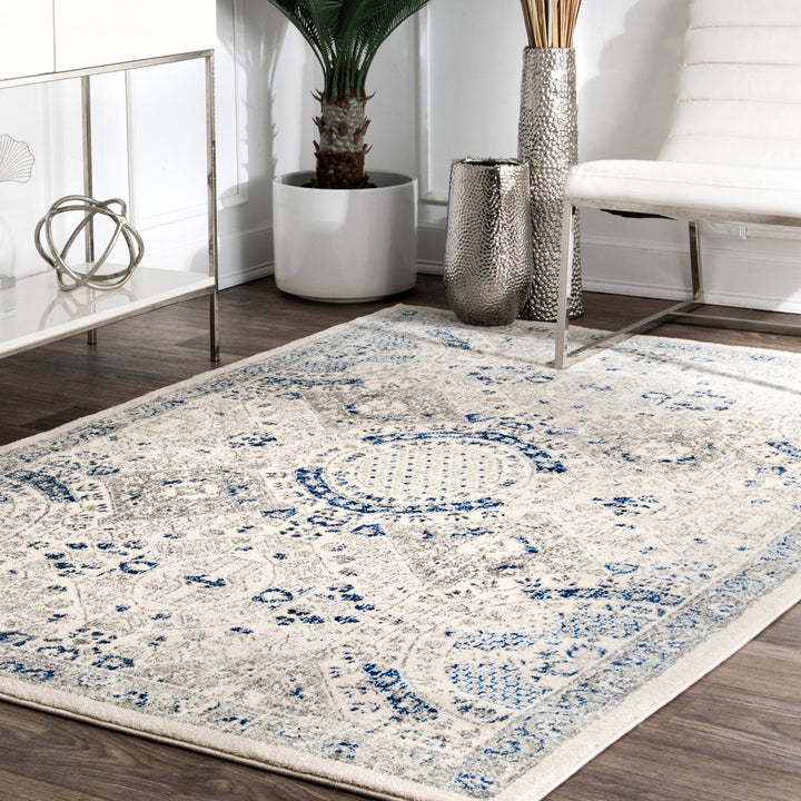 Kristine Power Loom Performance Oriental Blue Rug One Allium Way® Rug Size: Rectangle 8' x 10'