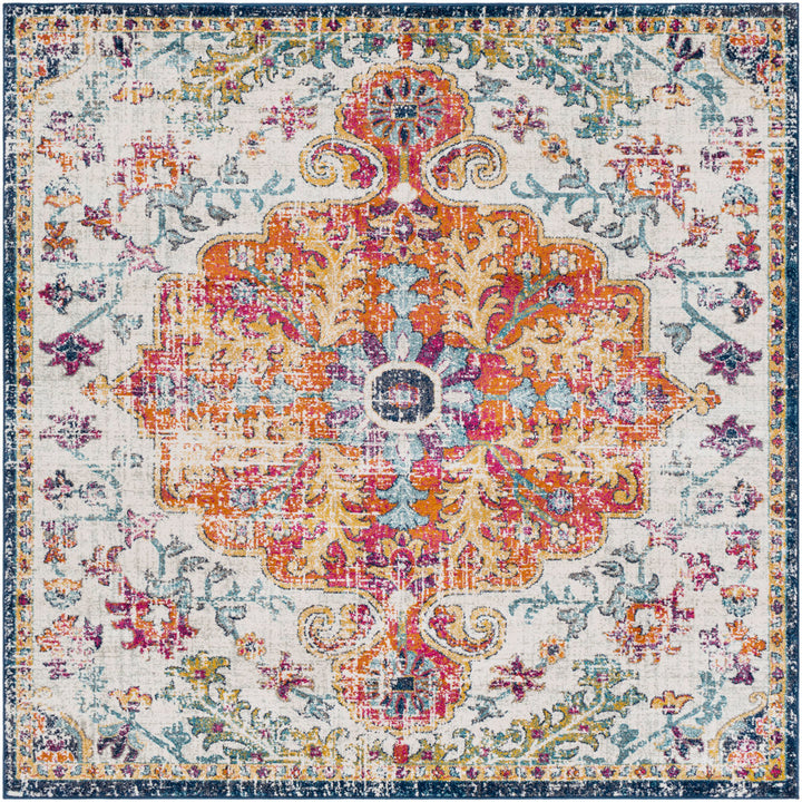 Hillsby Oriental Blue/Orange Area Rug Mistana™ Rug Size: Square 6'7"