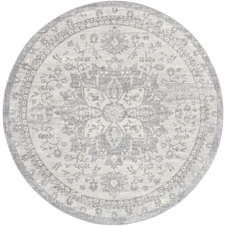 Hilyard Machine Oriental Gray Area Rug Laurel Foundry Modern Farmhouse® Rug Size: Round 7'10"