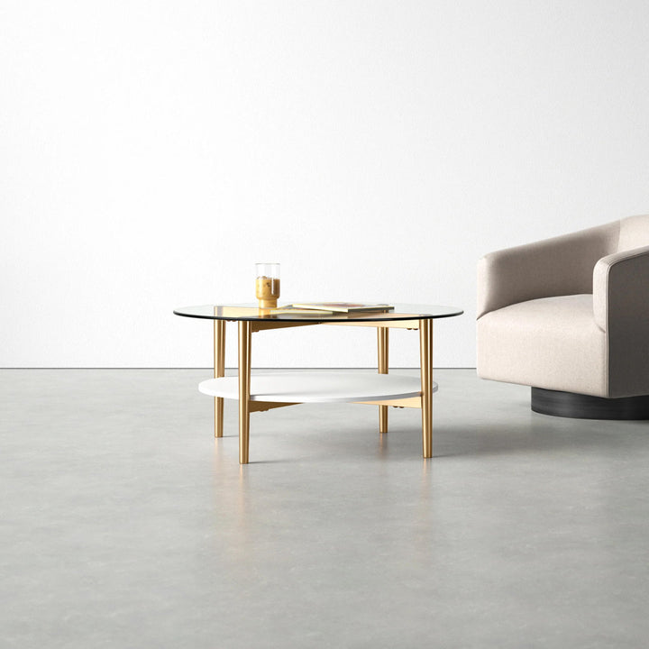 Otto 4 Legs Coffee Table with Storage Wade Logan® Table Base Color: White