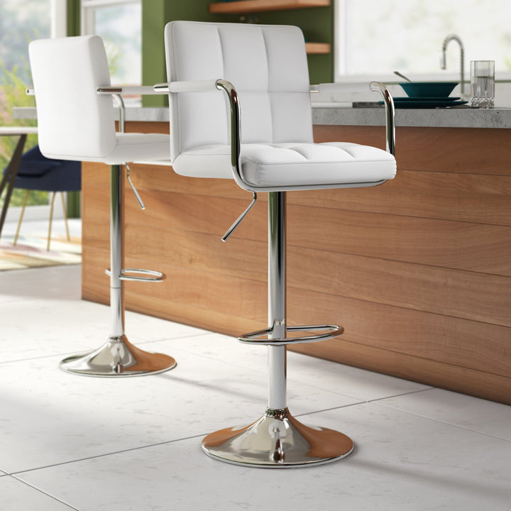 Leith Adjustable Height Swivel Bar Stool (Set of 2) Wade Logan®
