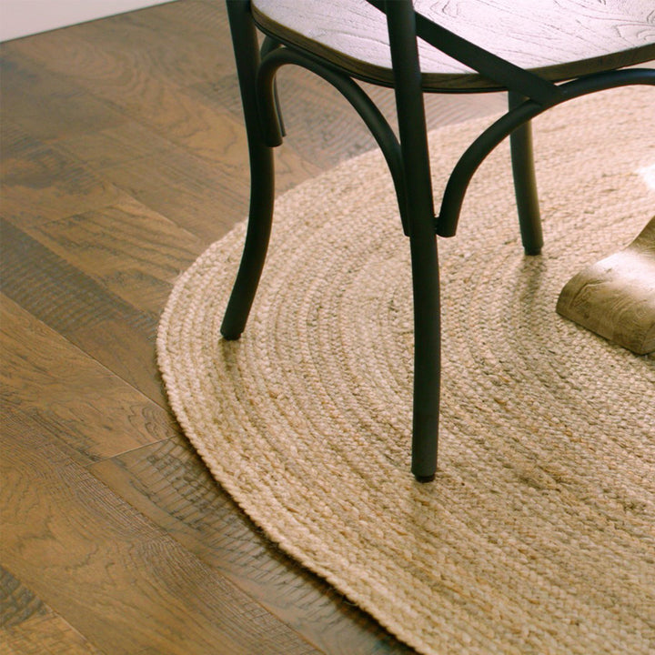 Charbonneau Braided Jute Natural Tan Area Rug Bay Isle Home™ Rug Size: Oval 5' x 8'