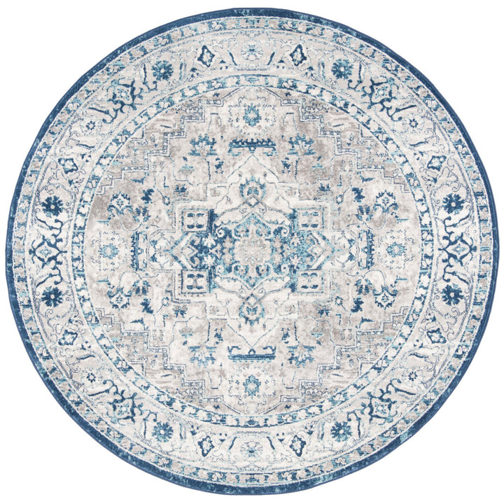 Camila Light Gray/Blue Oriental Rug Kelly Clarkson Home Rug Size: Round 9'
