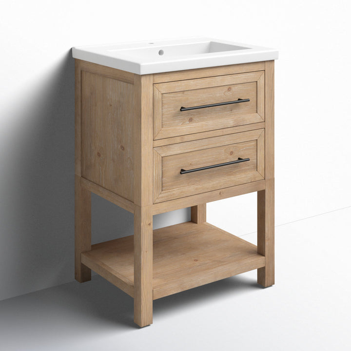 Bickley 24" Single Bathroom Vanity with Ceramic Top Beachcrest Home™ Base Finish: Fir Essence