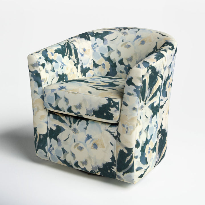 Hansell 31" Swivel Barrel Chair Andover Mills™ Fabric OR Leather Type: Rhiannon Polyester Blend