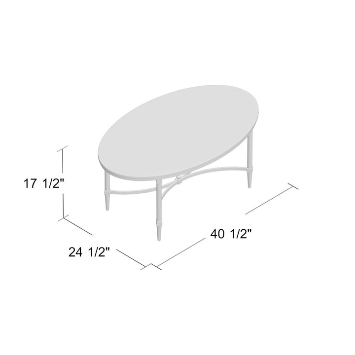 Bordeaux Gold Metal Faux Marble Top Oval Coffee Table Madison Park Signature