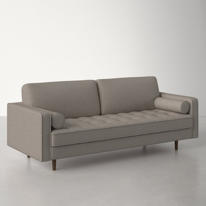 Geo 84" Upholstered Sofa AllModern Fabric: Grey Fabric