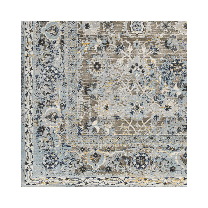 Amarr Oriental Machine Woven Area Rug in Black/Dark Blue/Taupe Lark Manor™ Rug Size: Rectangle 2' x 3'