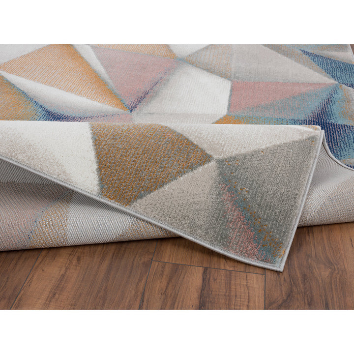 Jenifry Geometric Beige/Blue/Orange Area Rug Corrigan Studio® Rug Size: Rectangle 7'9" x 10'2"