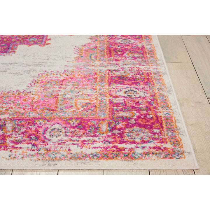 Abbate Oriental Ivory/Pink Indoor Area Rug Mercury Row® Rug Size: Rectangle 5'3" x 7'3"
