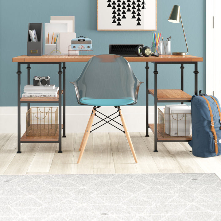 Zona Solid Wood Desk Mercury Row® Color: Rustic Oak