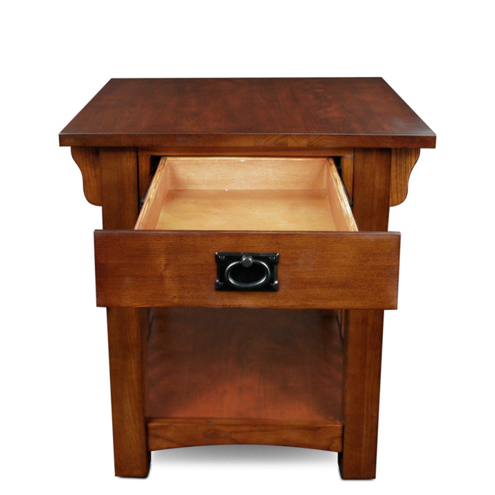 Mission Solid Wood End Table in Medium Oak Loon Peak®