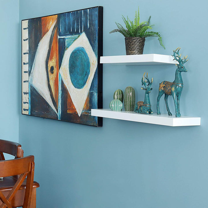 Himmelmann Floating Shelf Ebern Designs Size: 2" H x 35.5" W x 9.25" D Finish: White