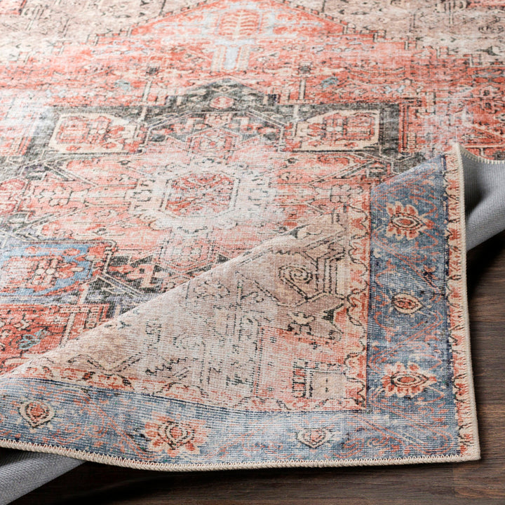 Mya Machine Washable Oriental Brick Red/Light Gray Area Rug World Menagerie Rug Size: Rectangle 8'10" x 12'