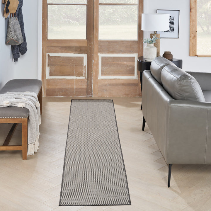 Leia Ivory/Charcoal Gray Indoor / Outdoor Area Rug Sand & Stable™ Rug Size: Runner 2'2" x 8'