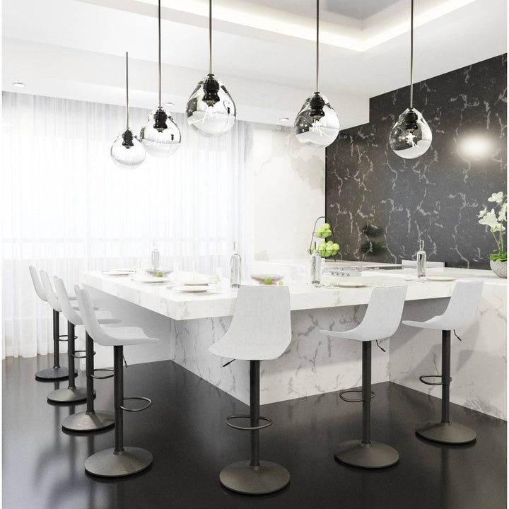 17 Stories Tilbury Modern Adjustable Bar Stool With Footrest & 360-Degree Swivel 17 Stories Upholstery: Light Gray, Number of Stools: 2