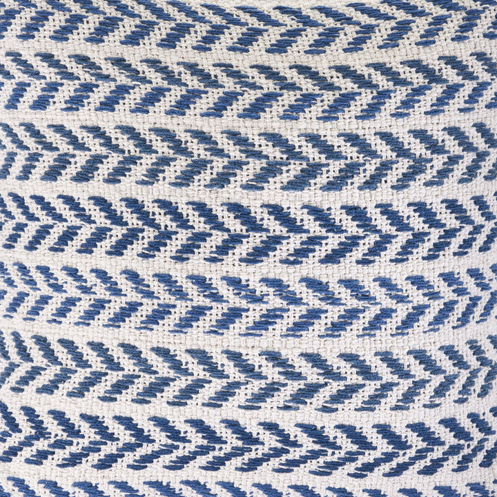 Hand-Woven Chevron Cotton Throw Pillow Rajani Home Color: Blue