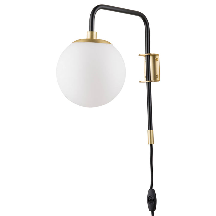 Birchanger 1 - Light Plug-In Armed Sconce Wrought Studio™ Finish: Satin Brass