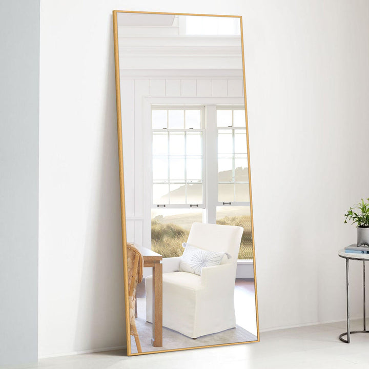 Kinkaid Metal Framed Full Length Hanging Mirror Wrought Studio™ Size: 71" x 34" Finish: Gold