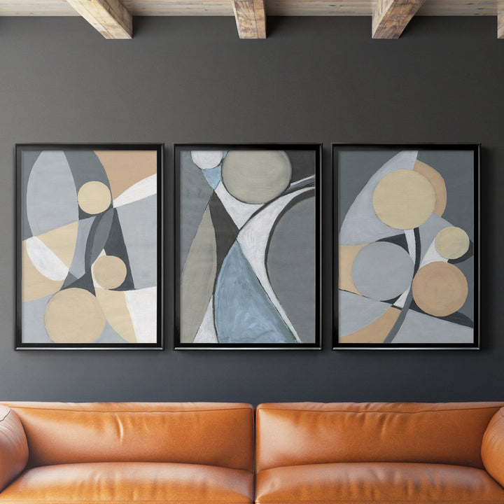 A Soft Jeweled Geometric II - 3 Piece Painting Print Set (Set of 3) Wade Logan® Size: 26.5" H x 109.5" W x 1.5" D Format: Black Framed Canvas