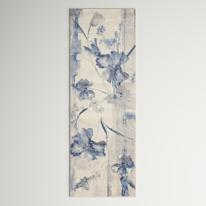 Arnim Floral Blue/Ivory Area Rug Lark Manor™ Rug Size: Runner 2'3" x 8'